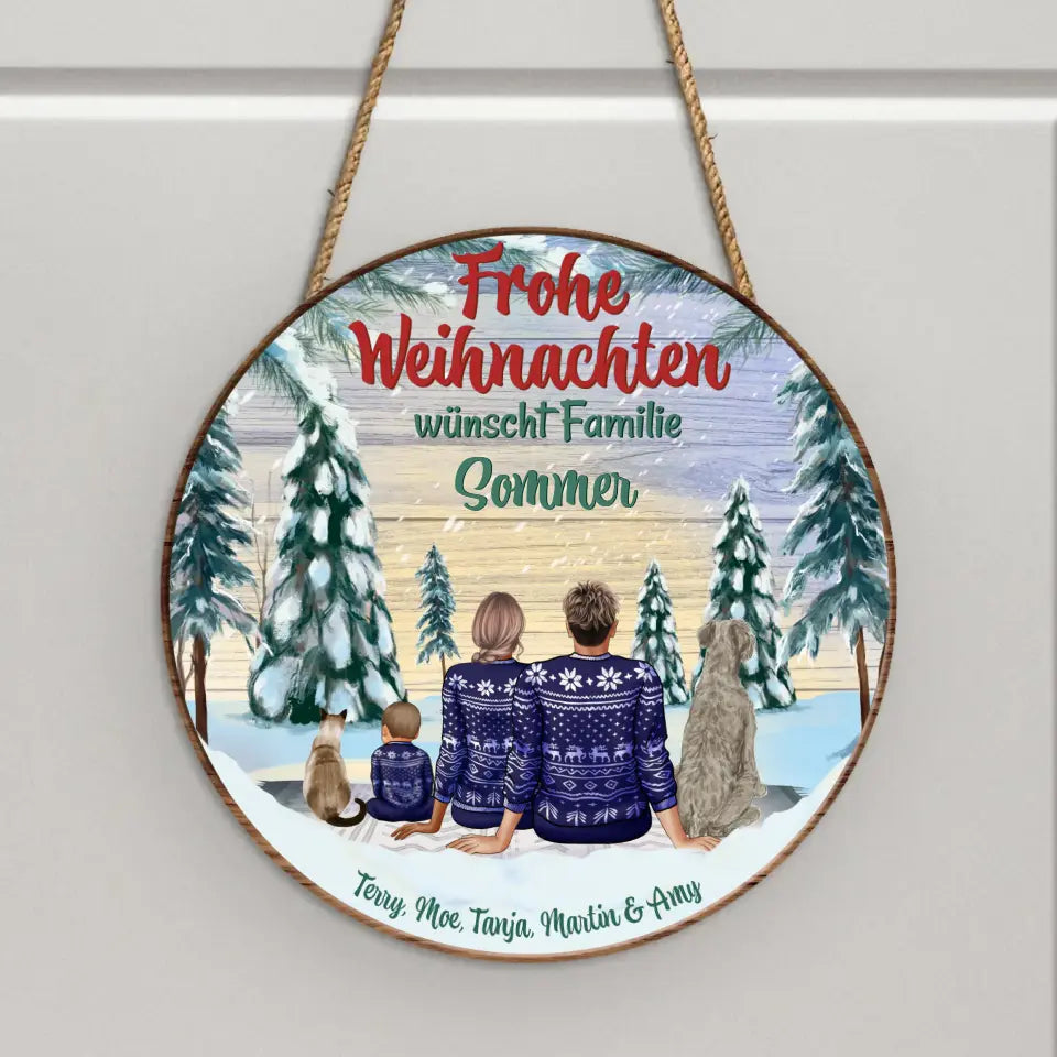 Familie Winterwald - Individuelles Holzschild