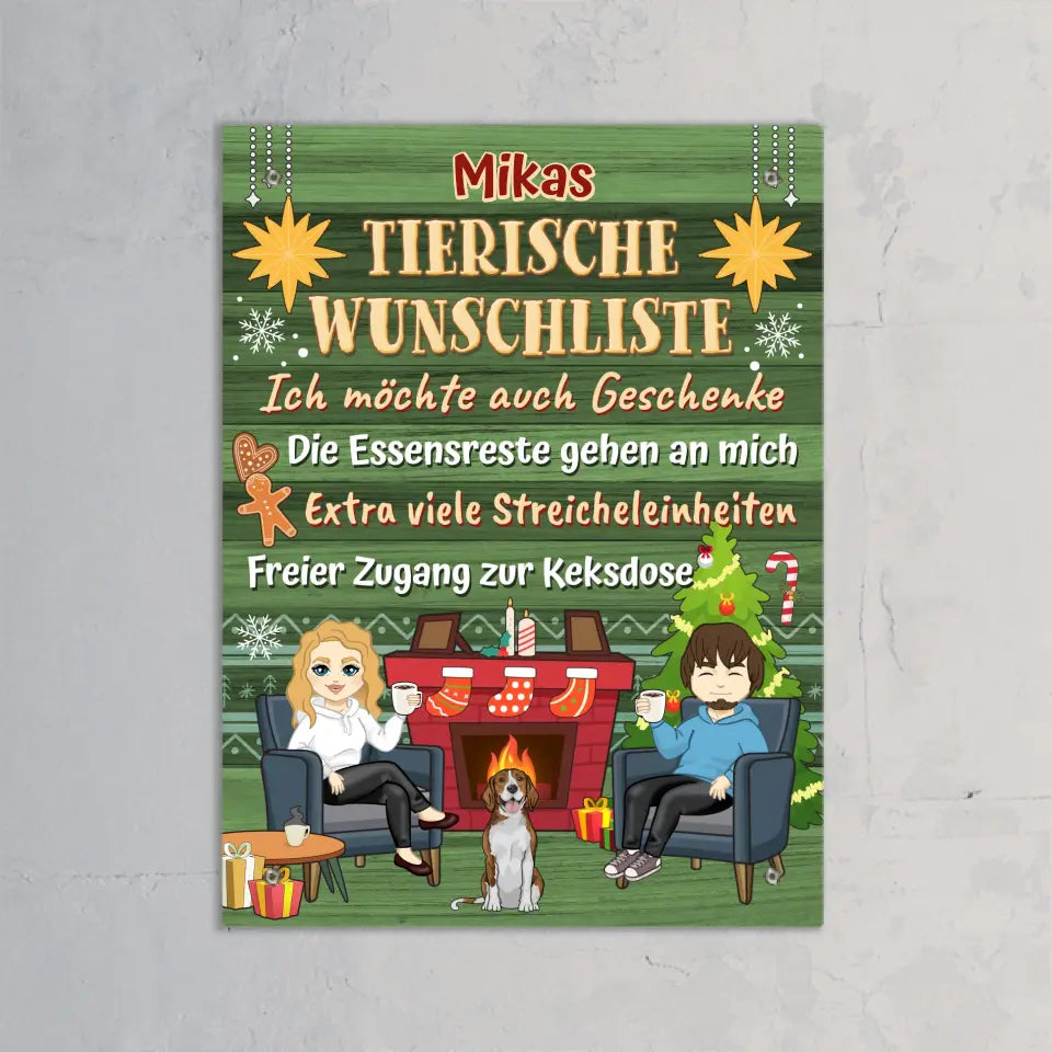 Tierische Wunschliste Pärchen - Individuelles Türschild