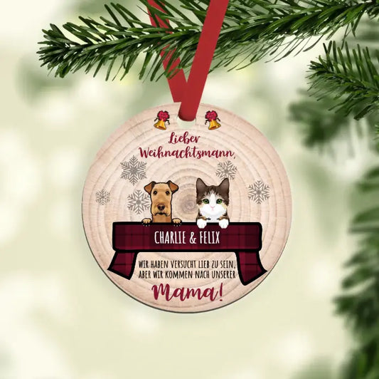 Lieber Tier-Weihnachtsmann - Individuelles Ornament