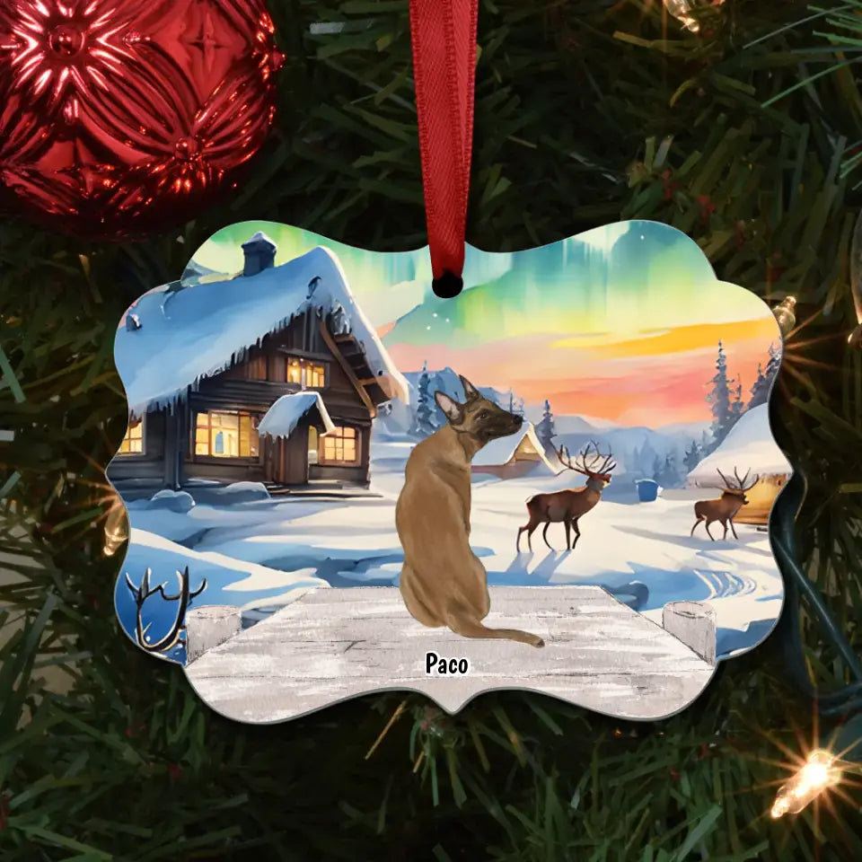 Personalisiertes Ornament - Weihnachtlicher Moment unter Tieren