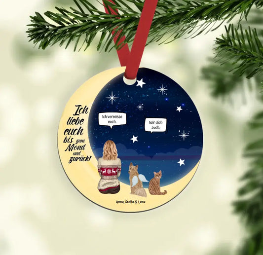 Personalisiertes Ornament - Bis zum Mond mit Tier