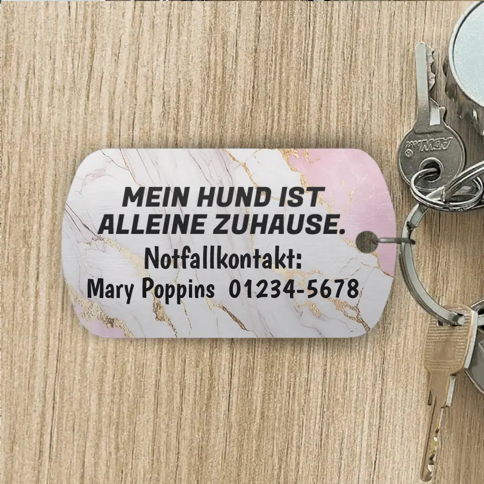 Notfallkontakt - Individueller Dog Tag Schlüsselanhänger