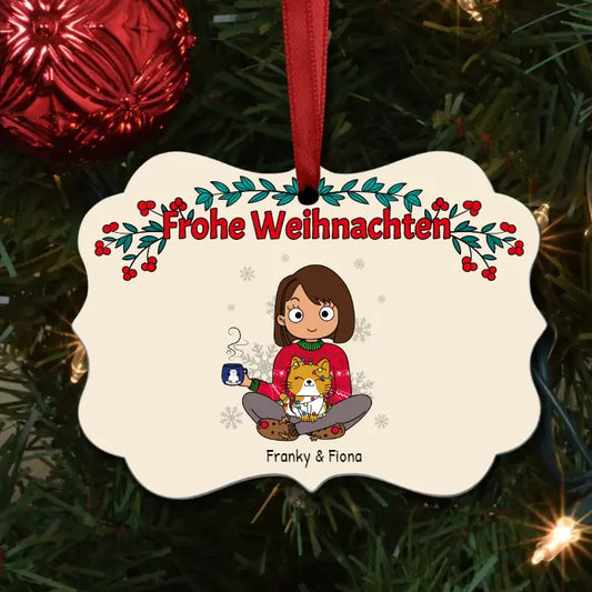 Personalisiertes Ornament - Winter mit Haustiereltern