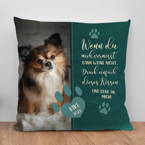Wenn du mich vermisst Lederoptik - Individuelles Kissen - Featured Image