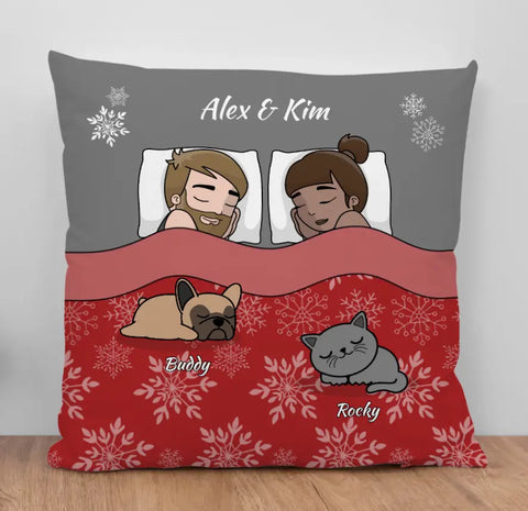 Weihnachtliche Kuschelzeit mit Fellnasen - Individuelles Kissen - Featured Image
