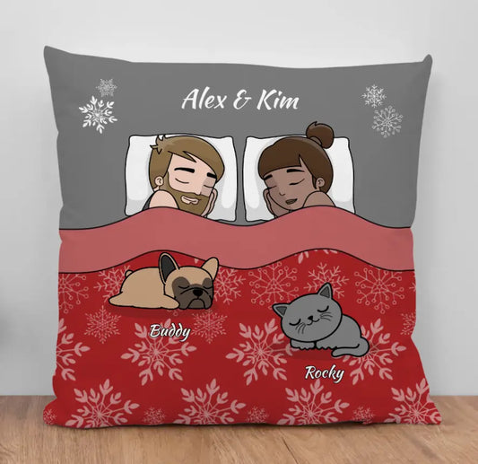 Weihnachtliche Kuschelzeit mit Fellnasen - Individuelles Kissen