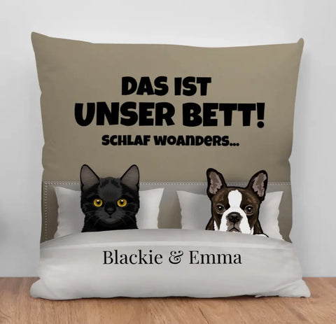 Unser Bett (Hunde & Katzen) - Individuelles Kissen - Featured Image
