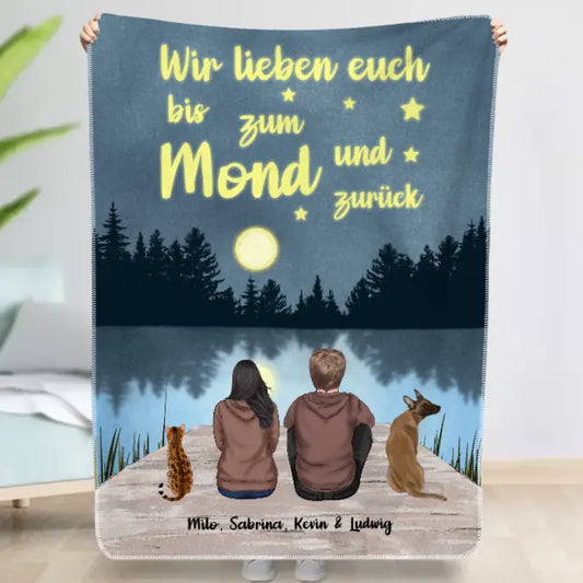 Bis zum Mond und zurück Pärchen - Individuelle Decke