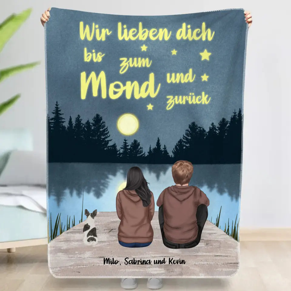 Bis zum Mond und zurück Pärchen - Individuelle Decke