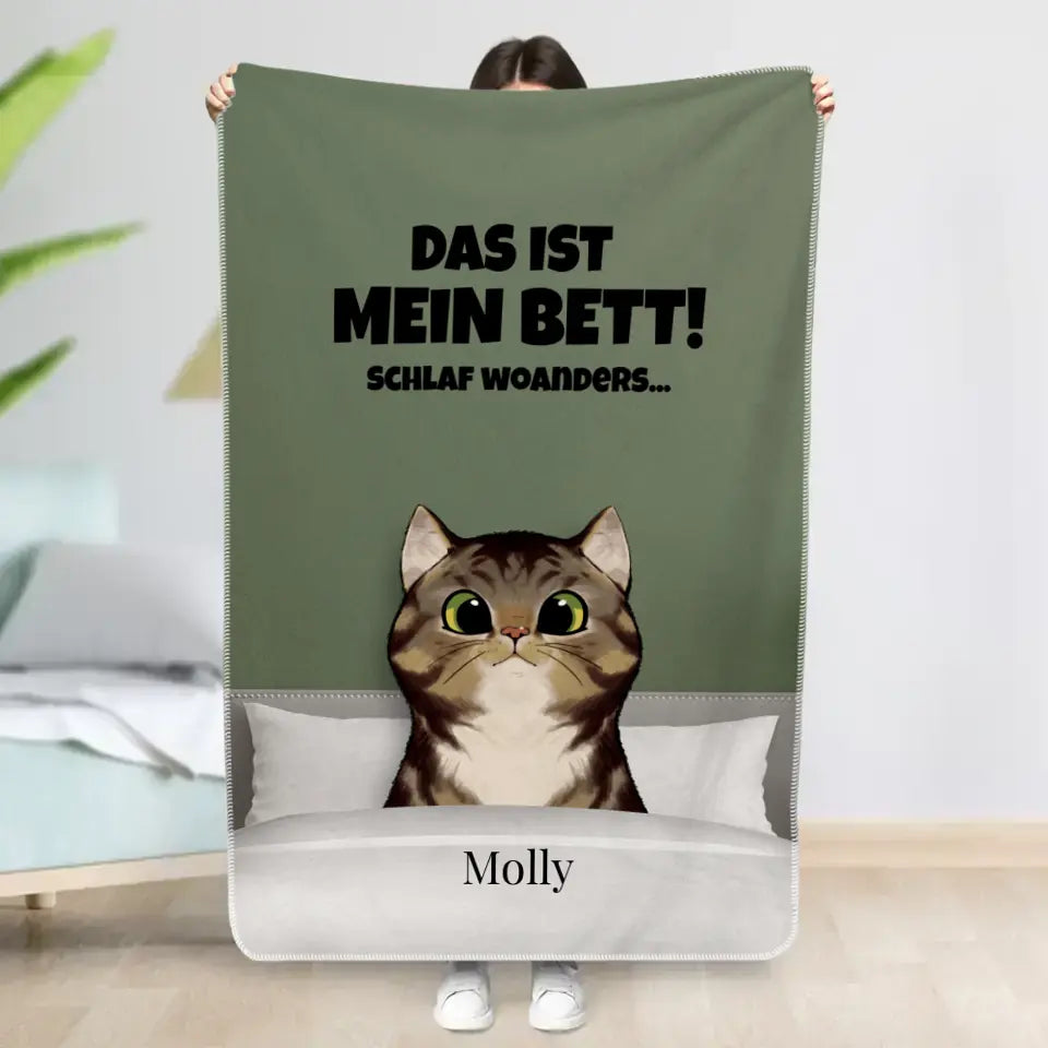 Unser Bett mit Katzen - Individuelle Decke