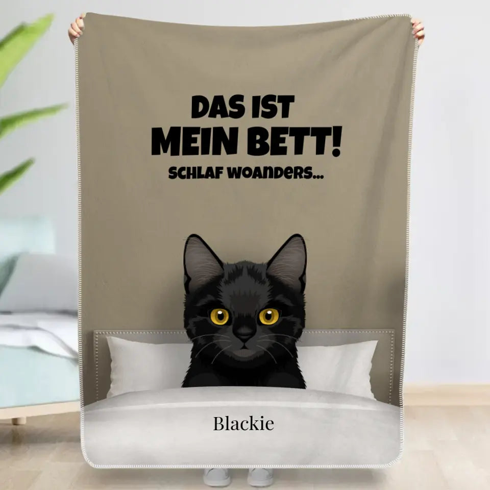 Unser Bett mit Hunden & Katzen - Individuelle Decke