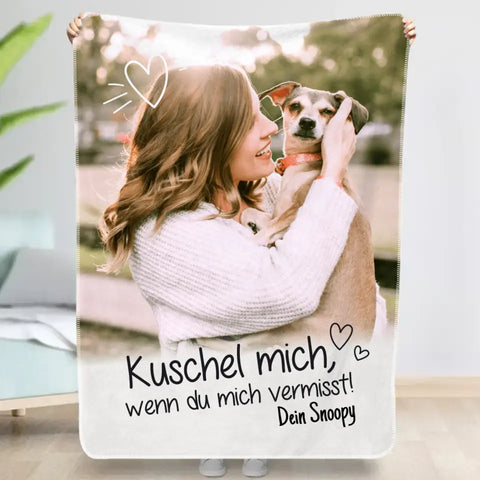 Kuschel mich, wenn du mich vermisst - Individuelle Decke - Featured Image