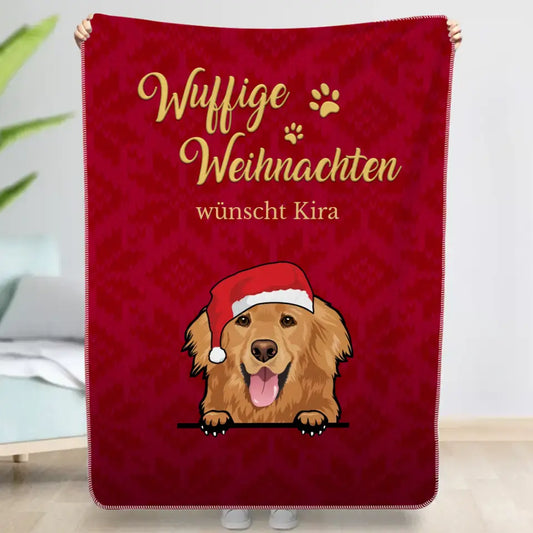 Wuffige Weihnachten- Individuelle Decke