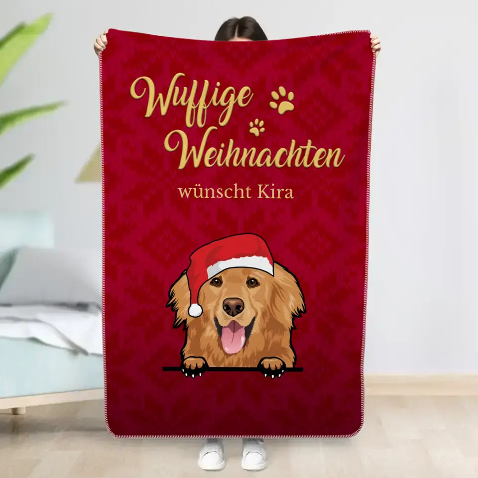 Wuffige Weihnachten- Individuelle Decke