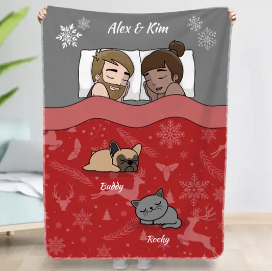 Personalisierte Decke - Weihnachtliche Kuschelzeit mit Fellnasen