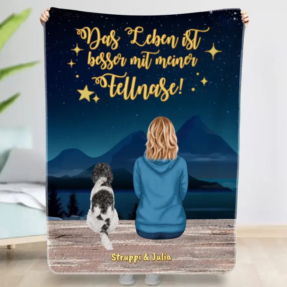Das Leben ist besser mit Fellnasen - Individuelle Decke