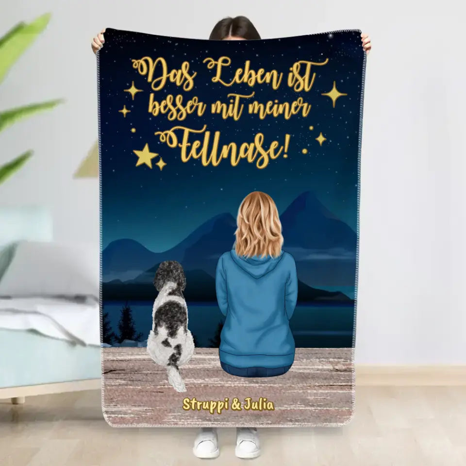 Das Leben ist besser mit Fellnasen - Individuelle Decke