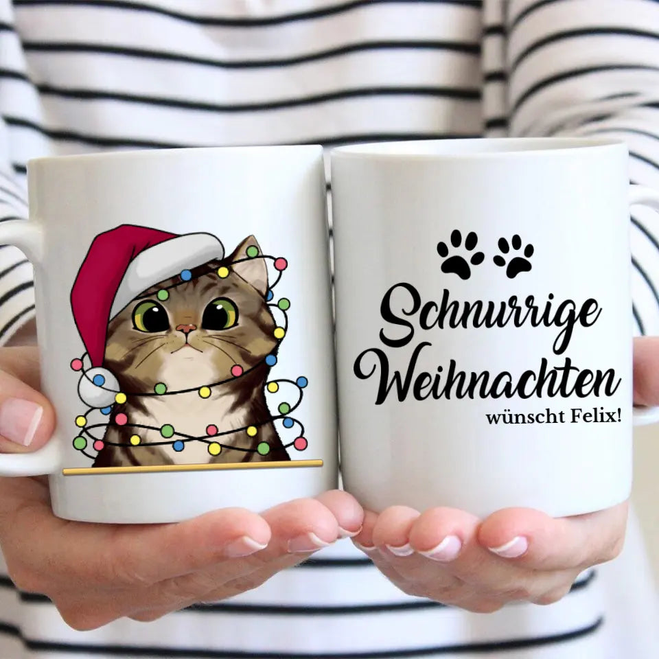 Schnurrige Weihnachten - Individuelle Tasse