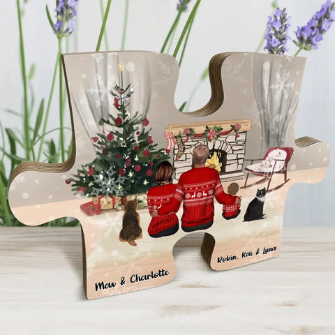 Am Kamin Familie - Individuelles Puzzleteil - Featured Image