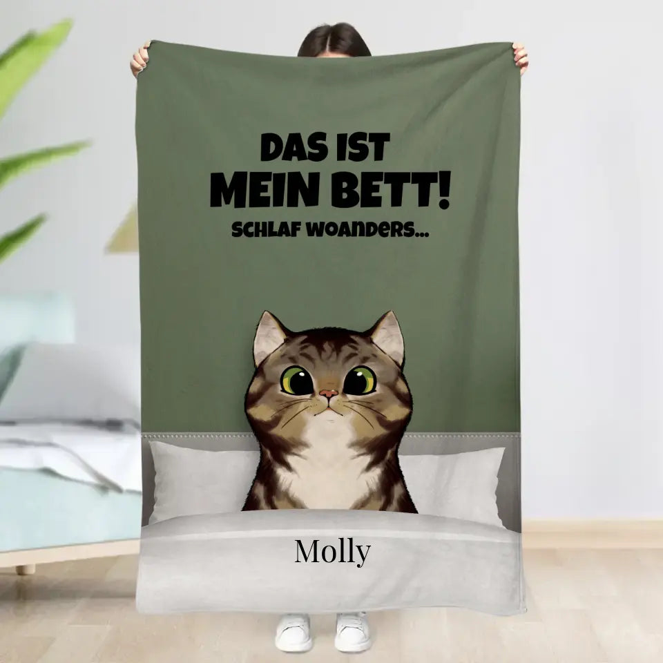 Unser Bett mit Katzen - Individuelle Decke