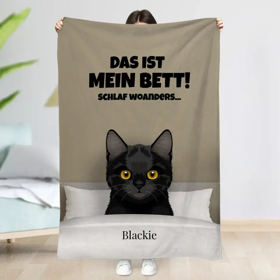 Unser Bett mit Hunden & Katzen - Individuelle Decke
