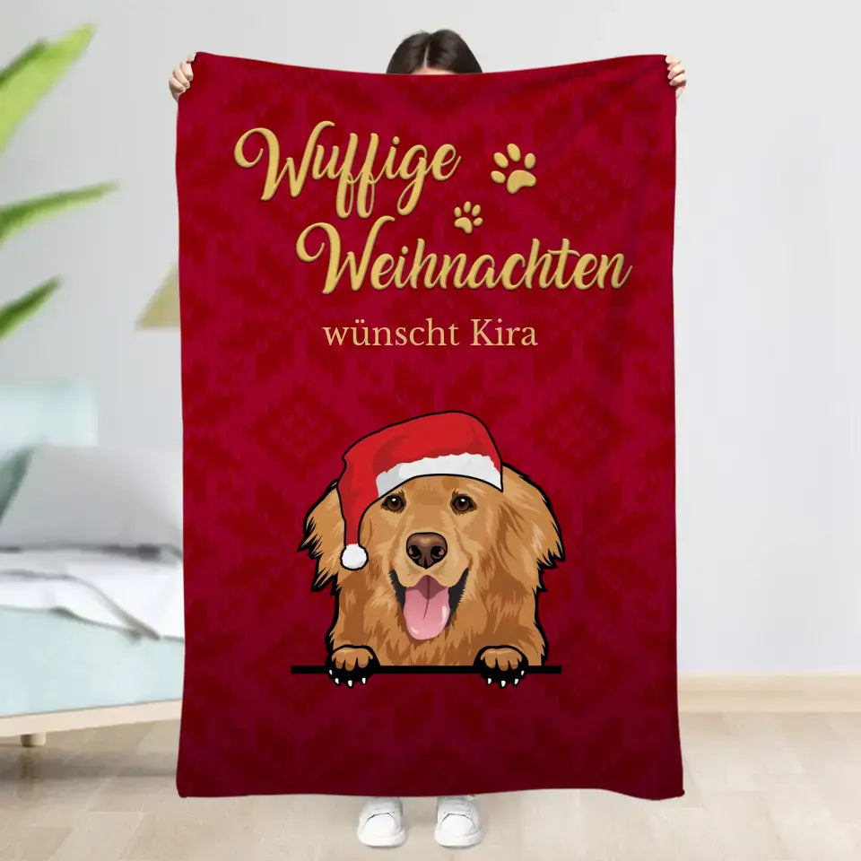 Wuffige Weihnachten- Individuelle Decke