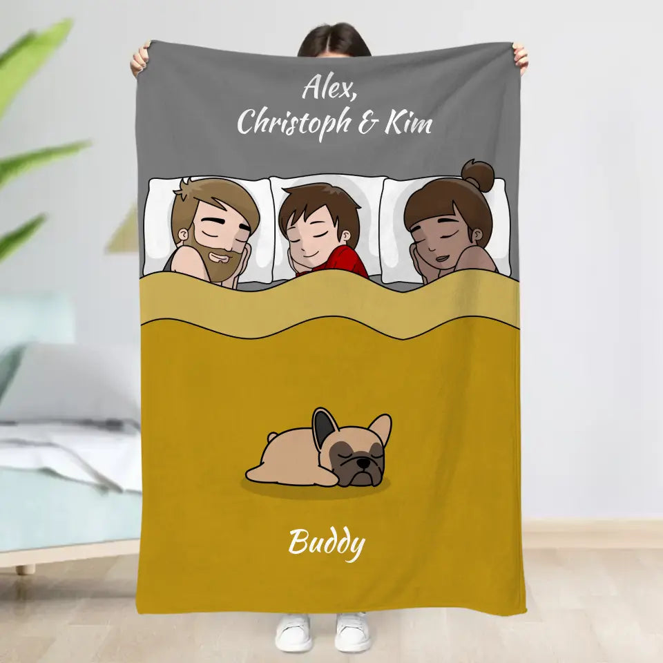 Kuschelzeit mit Fellnasen Familie -  Individuelle Decke