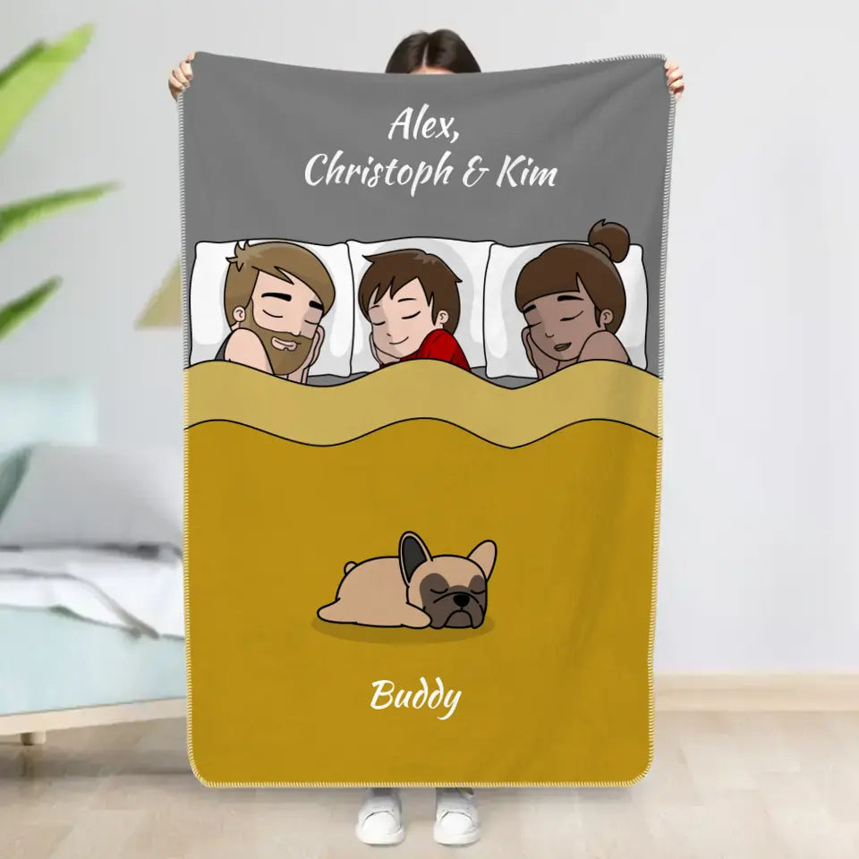 Kuschelzeit mit Fellnasen Familie -  Individuelle Decke