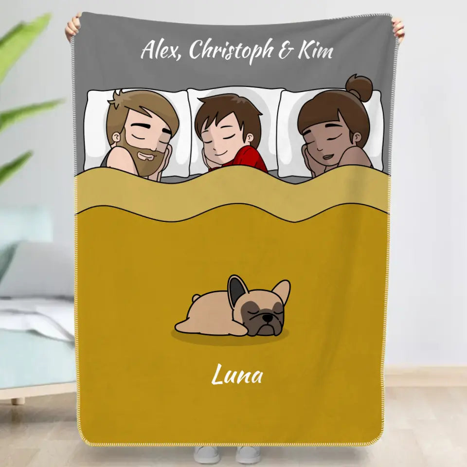 Kuschelzeit mit Fellnasen Familie -  Individuelle Decke