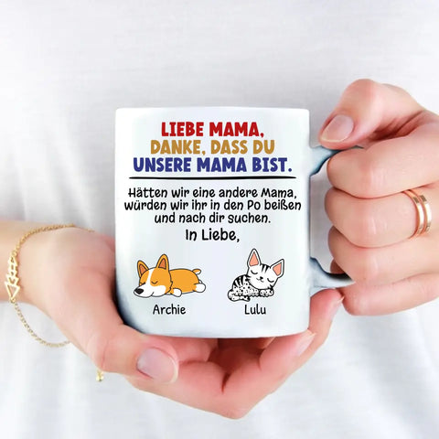 Danke, dass du meine Mama bist - Individuelle Tasse - Featured Image