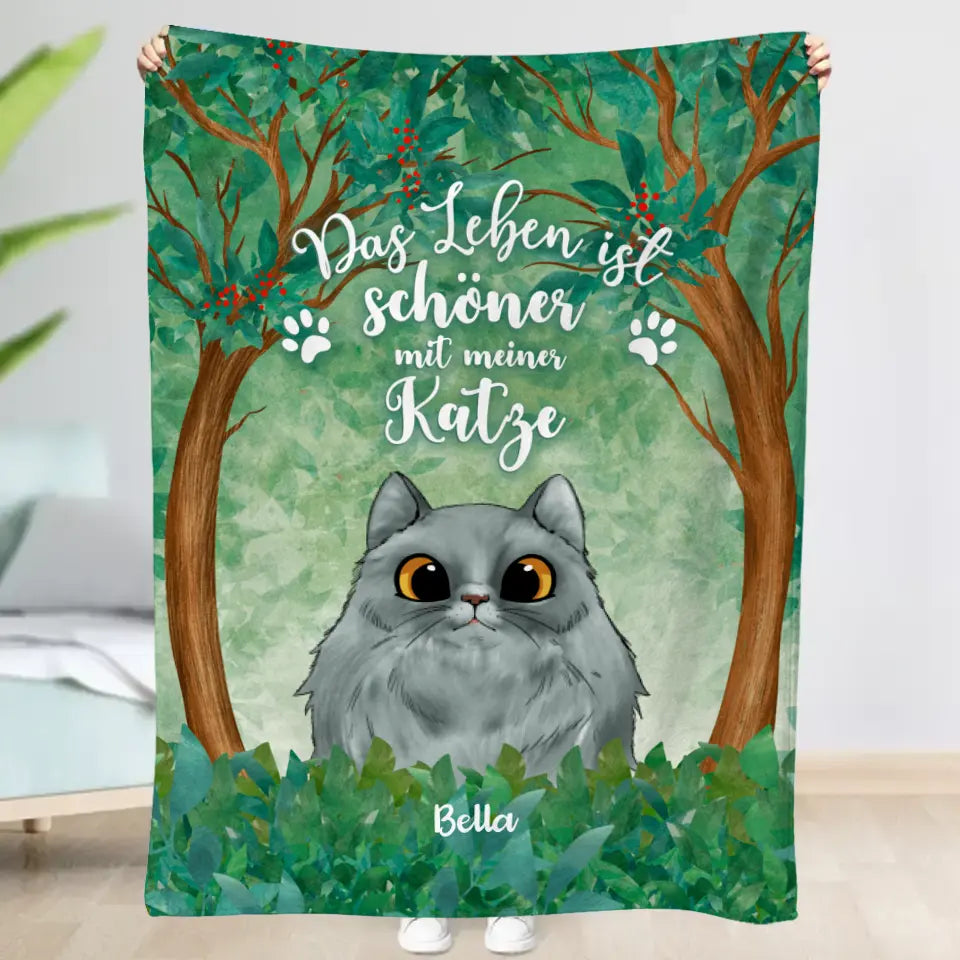 Das Leben ist schöner mit Katzen - Individuelle Decke