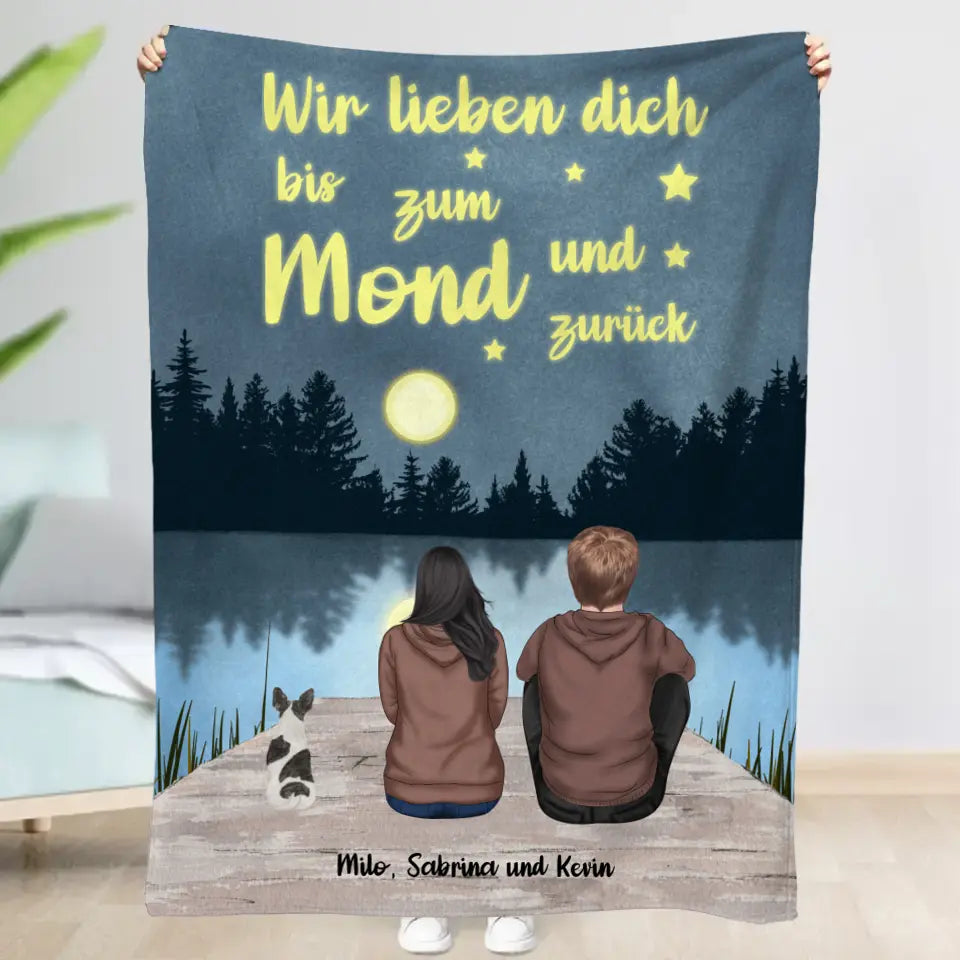 Bis zum Mond und zurück Pärchen - Individuelle Decke