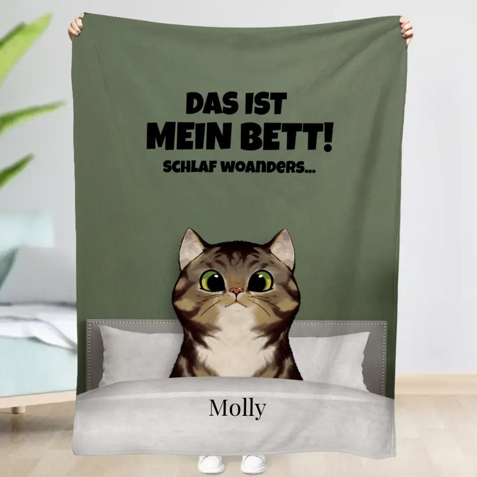 Unser Bett mit Katzen - Individuelle Decke