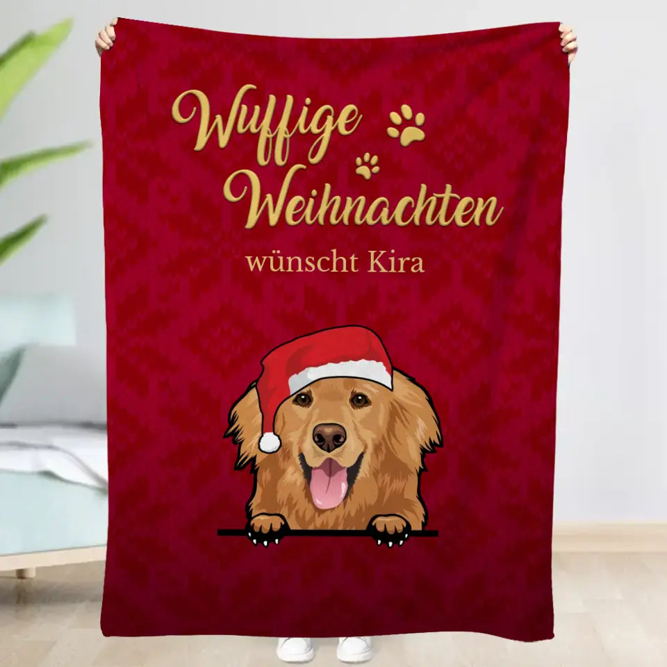 Wuffige Weihnachten- Individuelle Decke