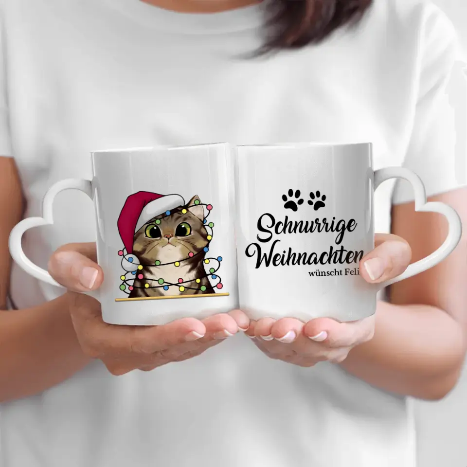 Schnurrige Weihnachten - Individuelle Tasse