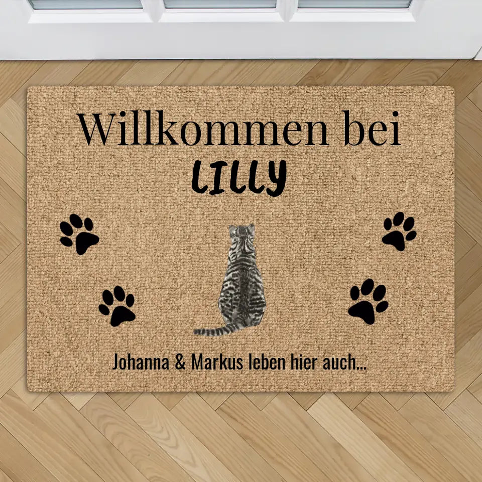 Willkommen bei - Individuelle Katzen Fußmatte