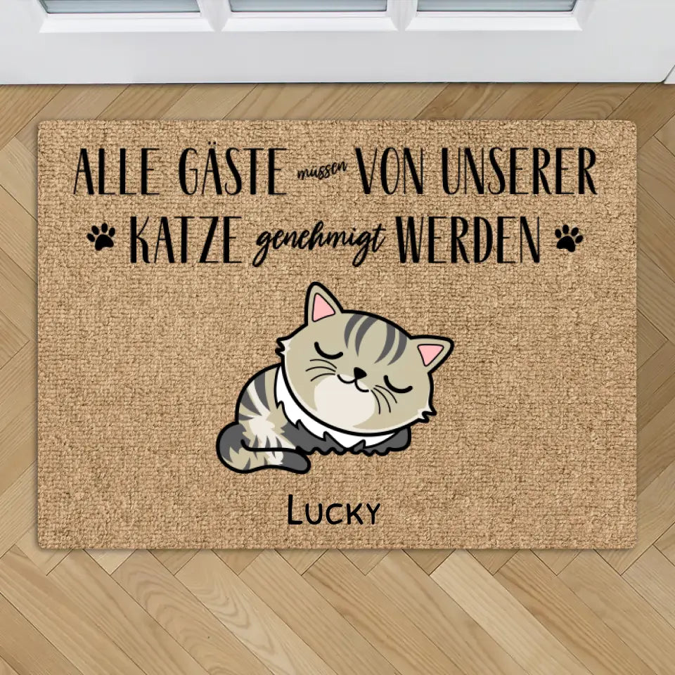 Faule Katze - Individuelle Katzen Fußmatte