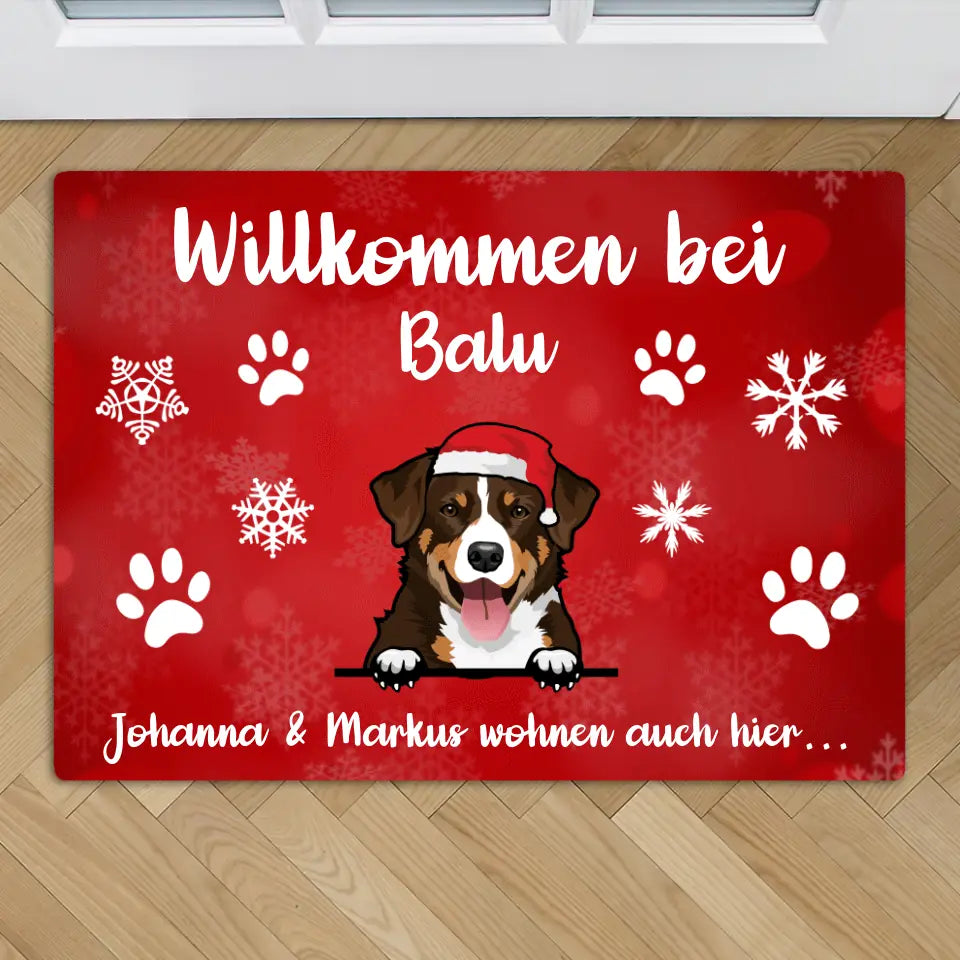 Willkommen bei (Weihnachts Edition) - Individuelle Fußmatte