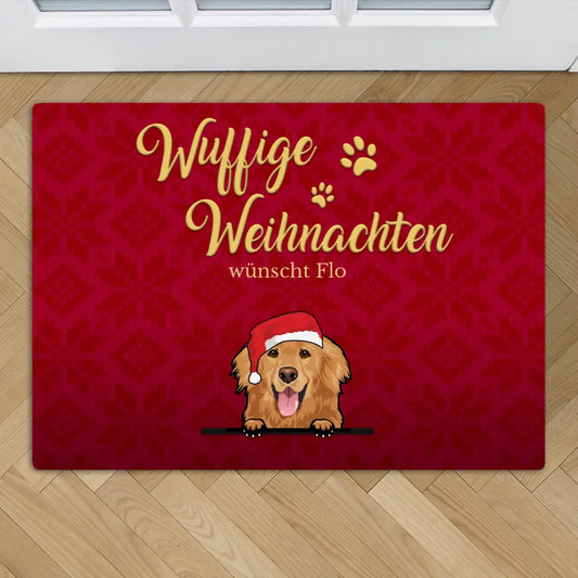 Wuffige Weihnachten - Individuelle Fußmatte