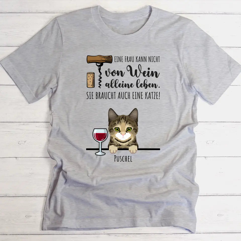 Wein & Miau - Individuelles T-Shirt