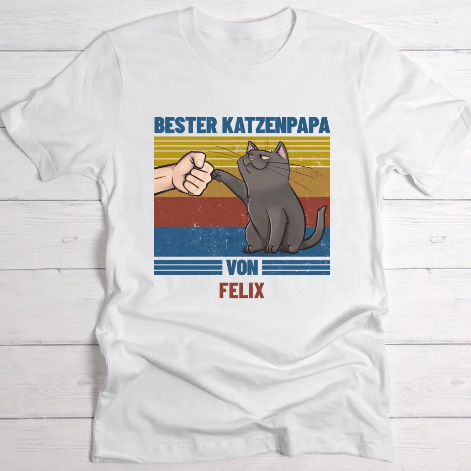 Bester Katzenvater von … - Individuelles T-Shirt