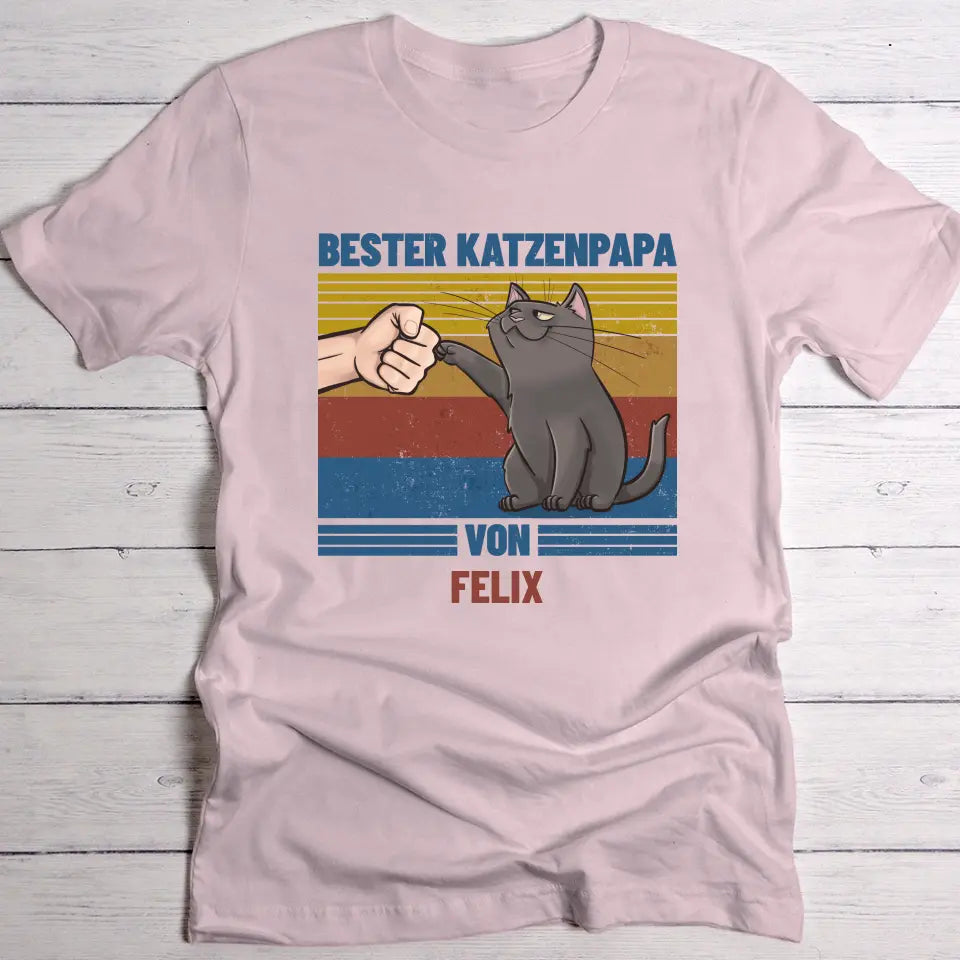 Bester Katzenvater von … - Individuelles T-Shirt