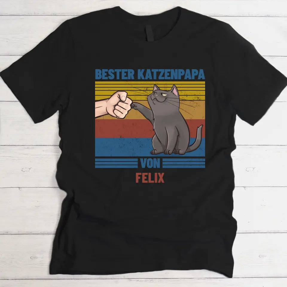 Bester Katzenvater von … - Individuelles T-Shirt