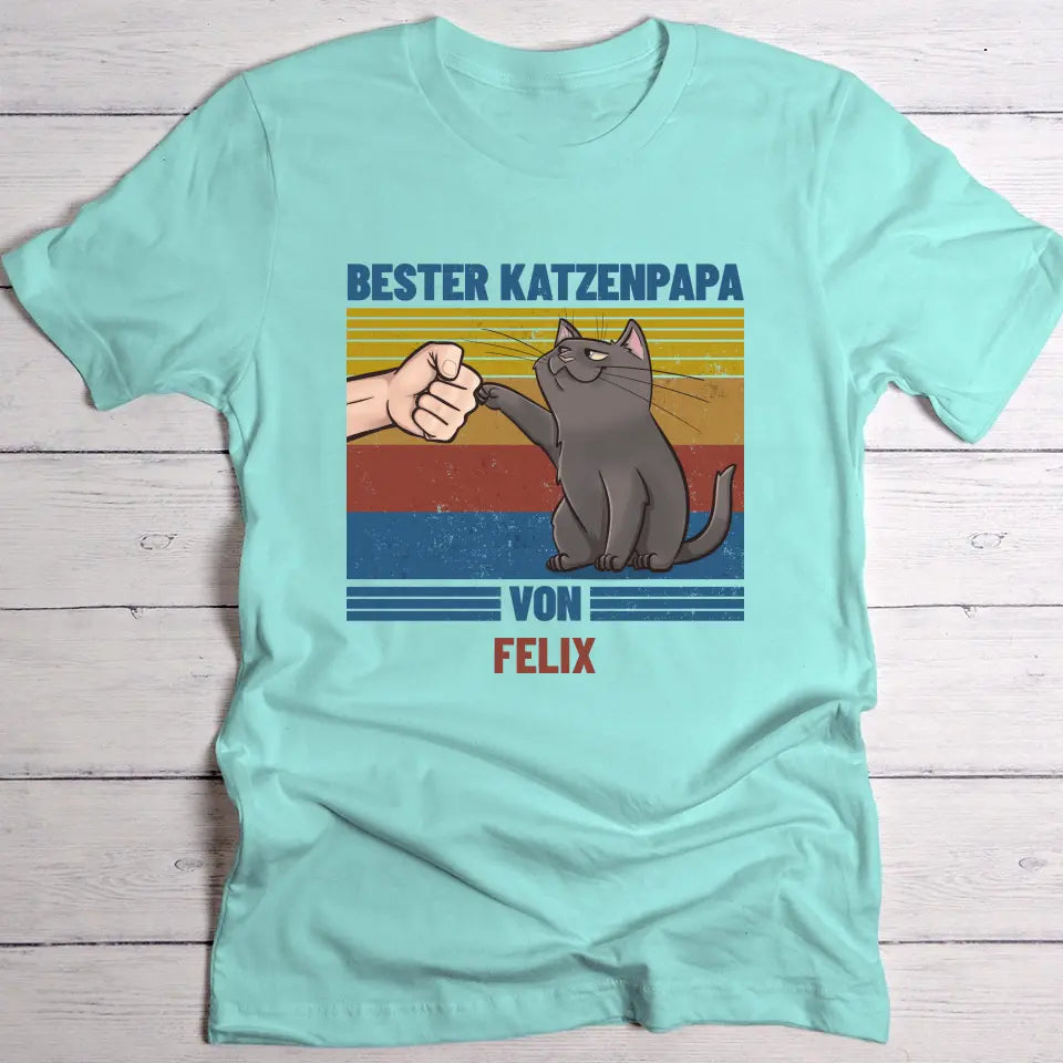 Bester Katzenvater von … - Individuelles T-Shirt