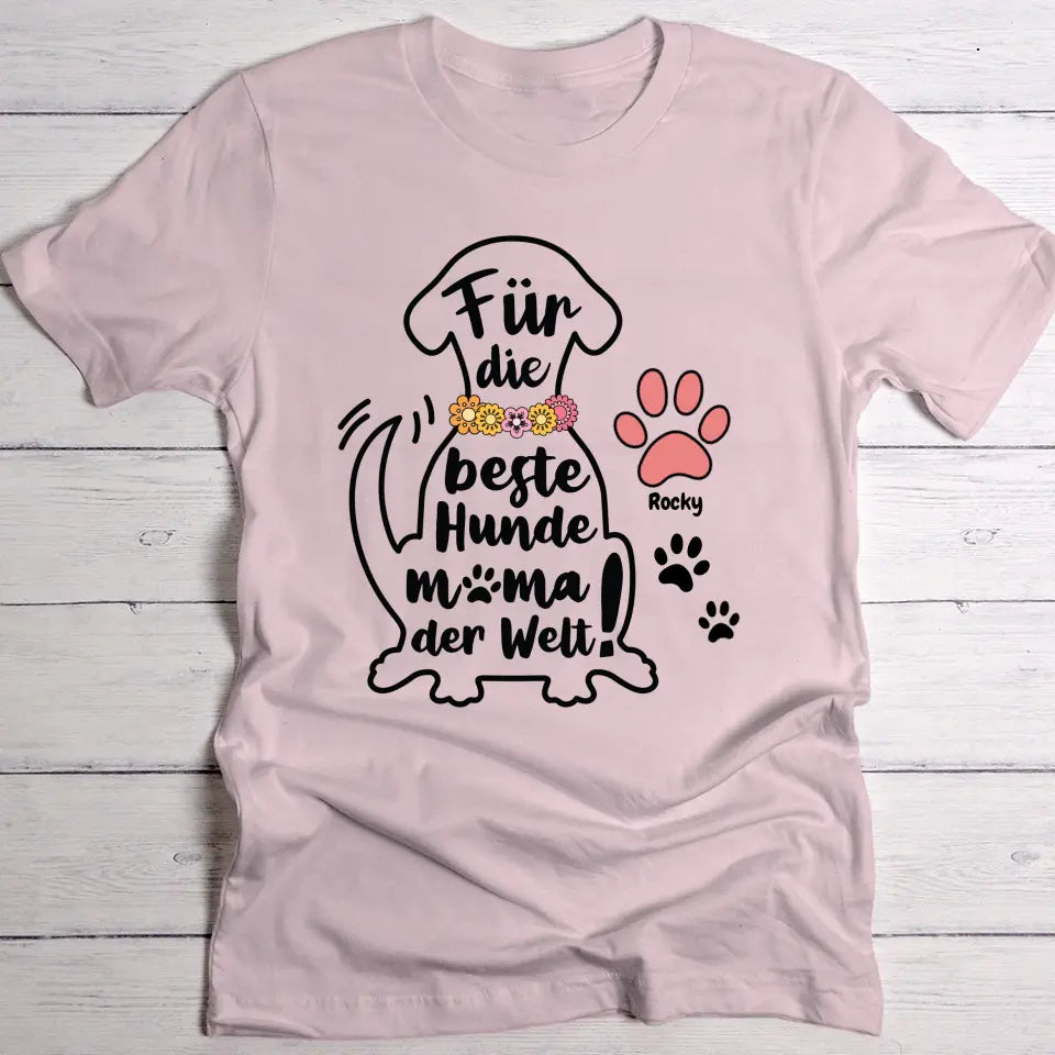 Beste Hundemama - Individuelles T-Shirt