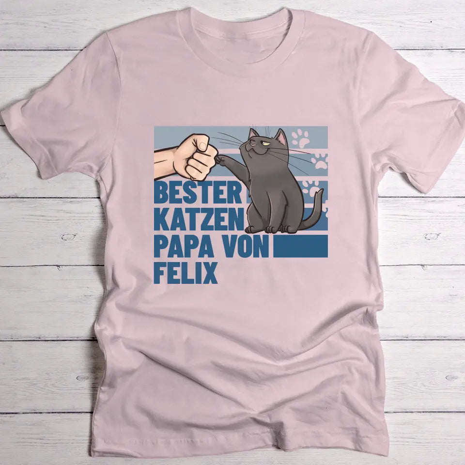 Bester Katzenpapa von … - Individuelles T-Shirt