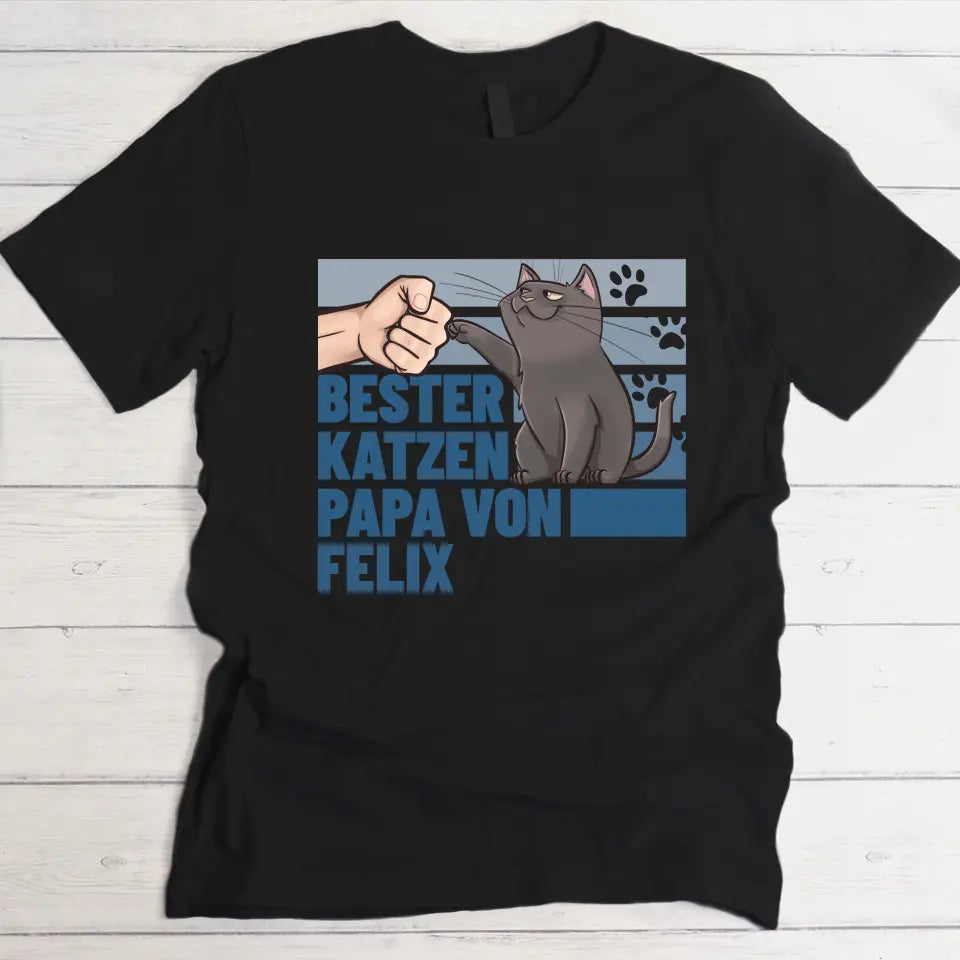 Bester Katzenpapa von … - Individuelles T-Shirt