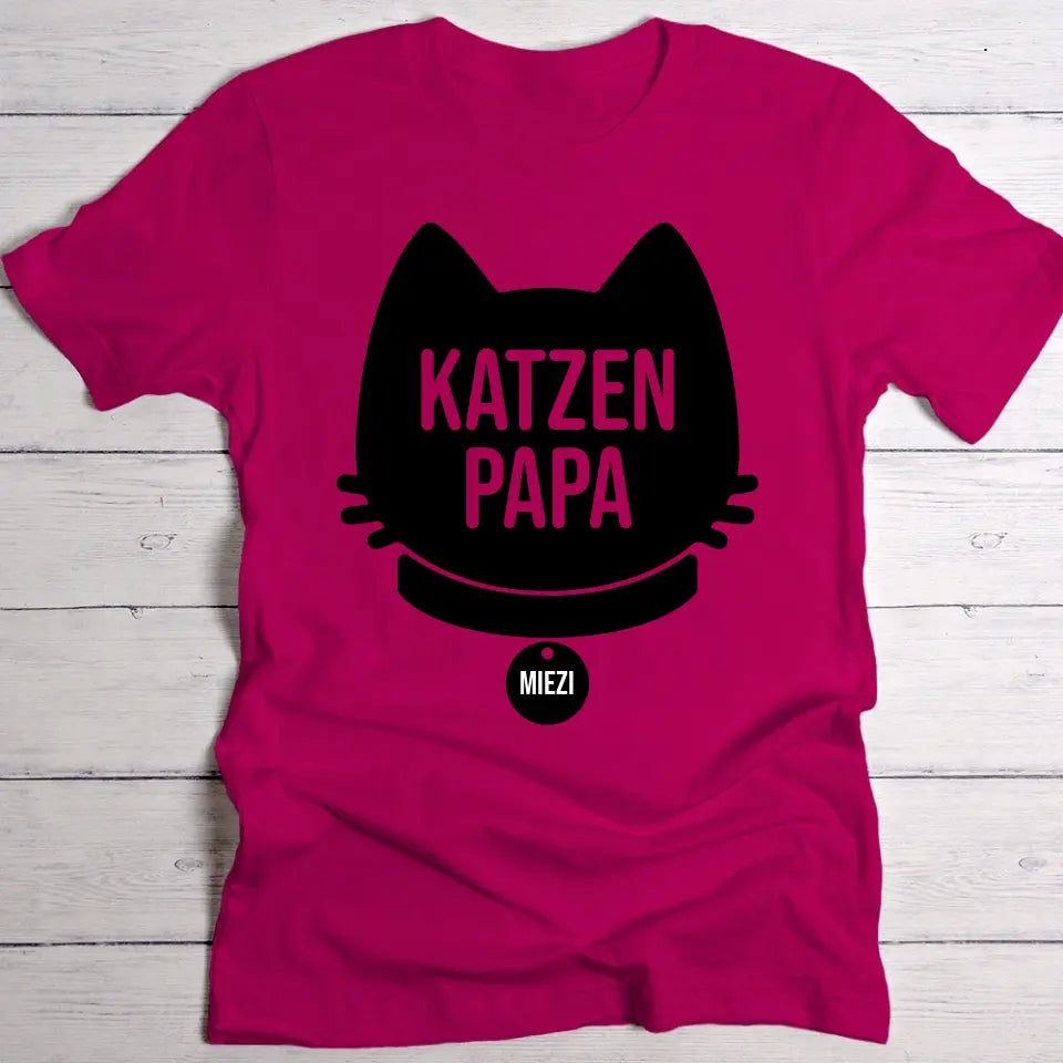 Katzenpapa Silhouette - Individuelles T-Shirt