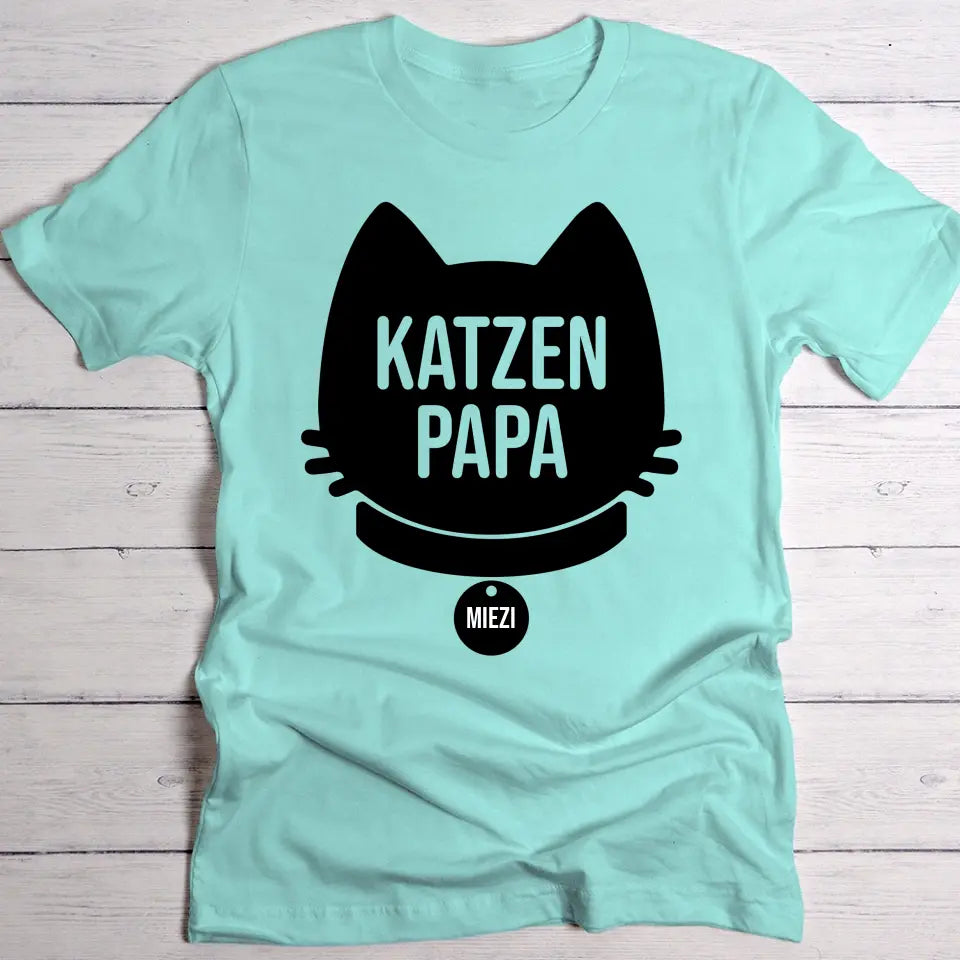 Katzenpapa Silhouette - Individuelles T-Shirt