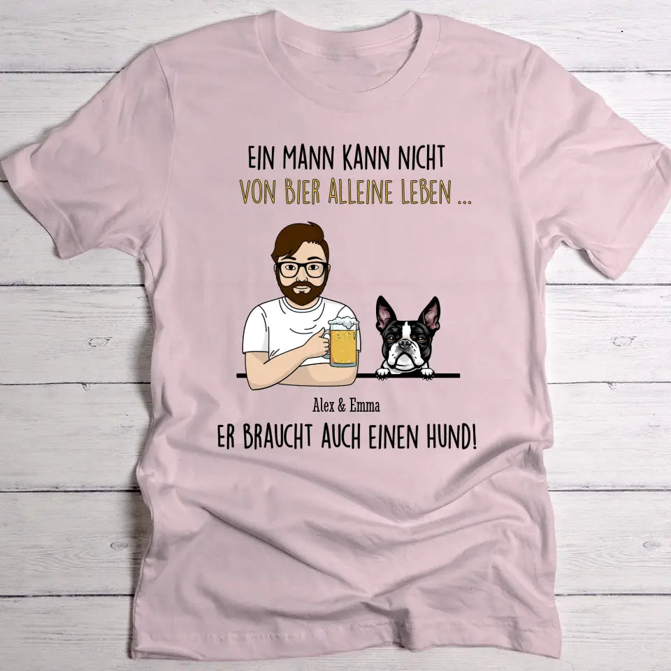 Bier mit dem Hund - Individuelles T-Shirt